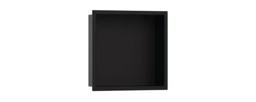 Schwarze Wandnische von Hansgrohe ohne Inhalte, rechteckige Form, minimalistische Gestaltung, zur Wandmontage geeignet.